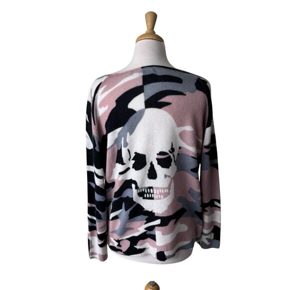 SKULL CASHMERE Scout Pink Gray Camo Cashmere Sweater XS - Picture 8 of 10